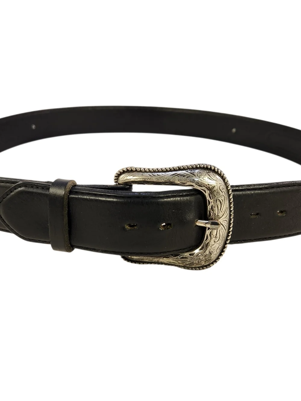Vtg Wrangler Belt 38/95 Genuine Leather Mexico Handcrafted INDIAN  black brown